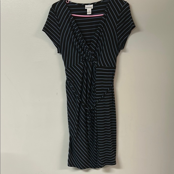 Motherhood Dresses & Skirts - Motherhood Black Sheath Dress with Ruched Wrap Design